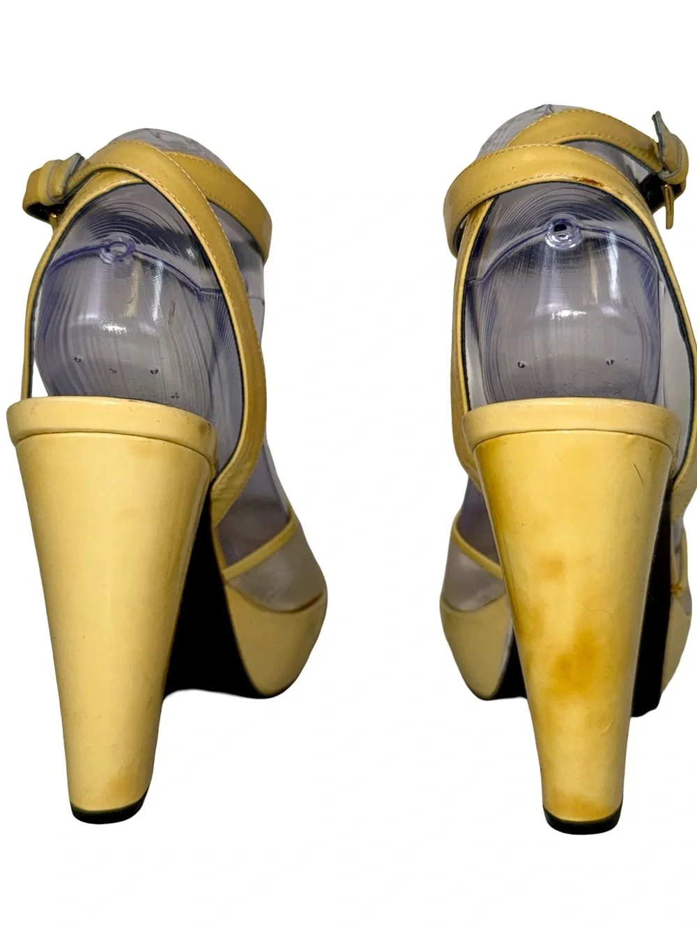 SONIA RYKIEL YELLOW PLATFORM WEDGE SANDALS